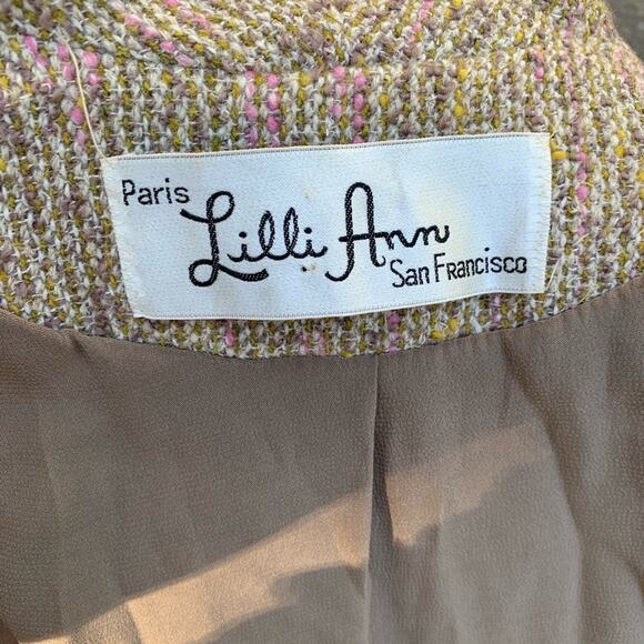 Vintage Lilli Ann Paris open front tan wool jacket - Picture 2 of 6